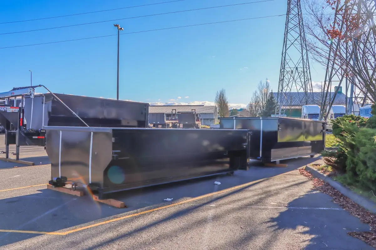 Roll-off dumpster ready for waste disposal at job site for Commercial Dumpster Rental in Snohomish